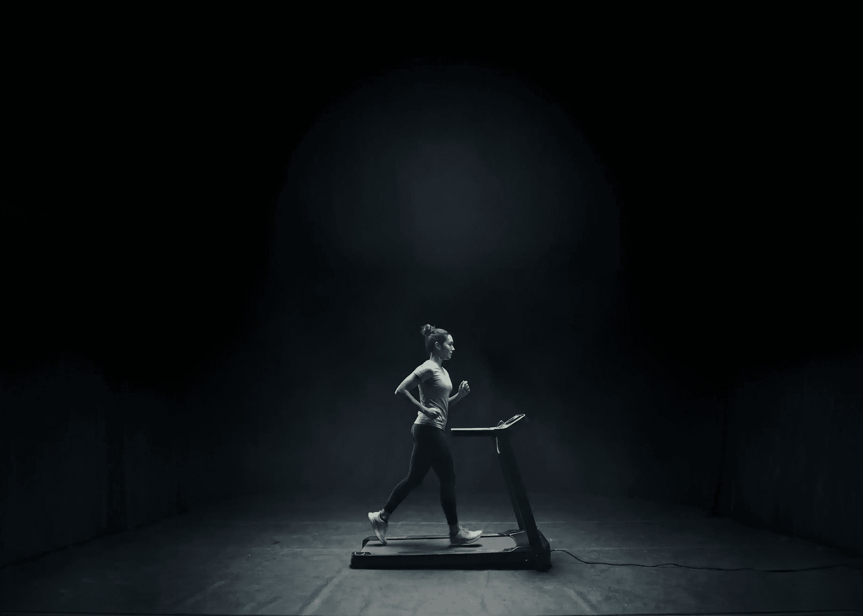 Woman running on treadmill